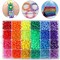 2880 Pieces Pony Beads Kit, Kandi Beads for Hair, Rainbow Beads Plastic Bead for Craft 6 x 9mm 24 Colors 4 Styles Large Hole Beads Set for Bracelets Jewelry Making